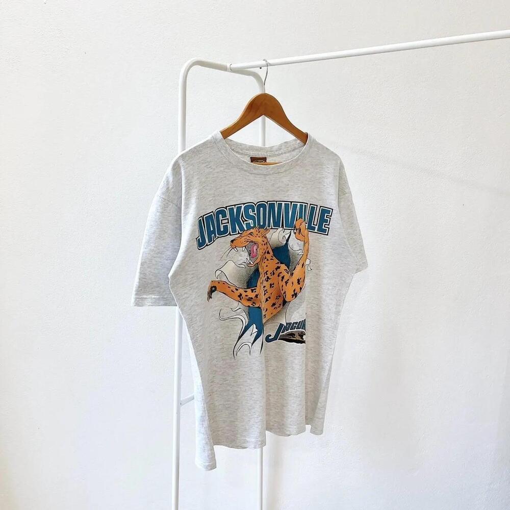 1990S Jacksonville Jaguars Nfl Screen 2 Side Nutmeg Mills Usa T-Shirt M